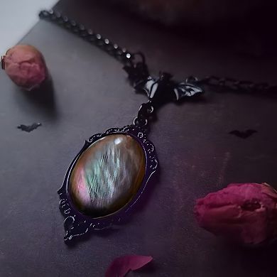 Stardust Crystal Bat Cameo Gothic Necklace