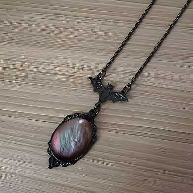 Stardust Crystal Bat Cameo Gothic Necklace