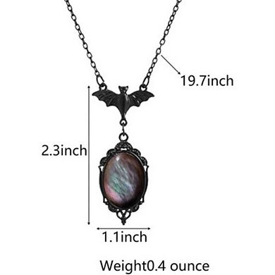 Stardust Crystal Bat Cameo Gothic Necklace