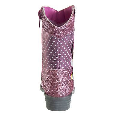 Disney Minnie Mouse Girls' Western Style Easy Pull-On Boots (Toddler / Little Kid)