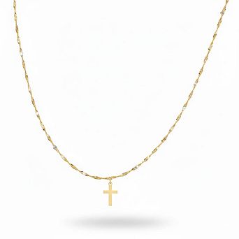 18K Gold Waterproof Minimalist Cross Pendant Necklace