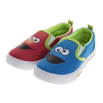 Sesame Street Cookie & Elmo Boys' Colorful Slip-On Sneakers (Toddler / Little Kid)