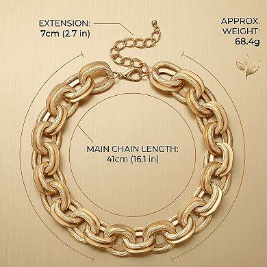 Chunky Gold Cuban Link Double O Chain Choker