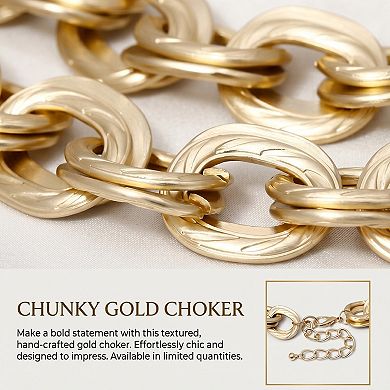 Chunky Gold Cuban Link Double O Chain Choker