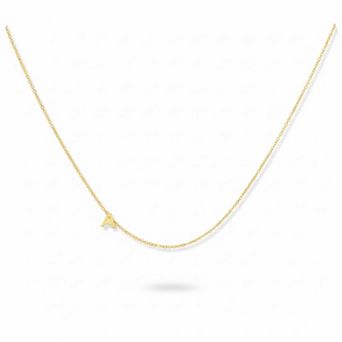Dainty Sideways Letter Initial Pendant Necklace