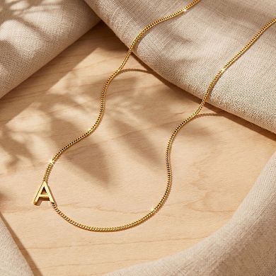 Dainty Sideways Letter Initial Pendant Necklace