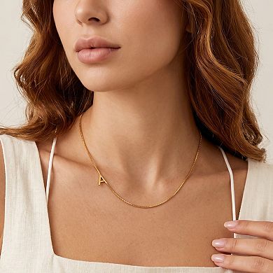 Dainty Sideways Letter Initial Pendant Necklace