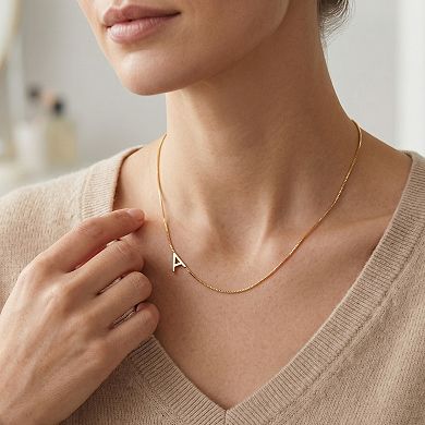 Dainty Sideways Letter Initial Pendant Necklace
