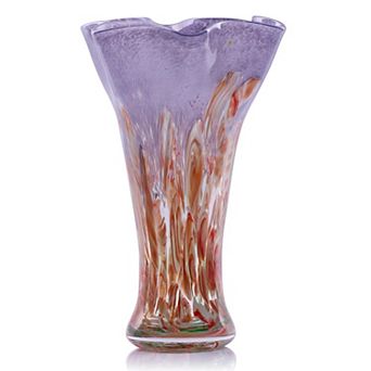 Hand Blown 9" H Glass Vase: Elegant Decor for Home, Office, for Living Room, Wedding, Bathroom