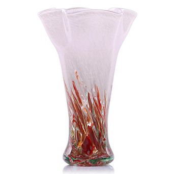 Hand Blown 9" H Glass Vase: Elegant Decor for Home, Office, for Living Room, Wedding, Bathroom