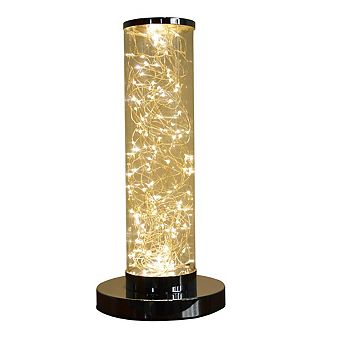 Flashbin Silver Chrome 13 in Minari Integrated LED Column Floor Lamp