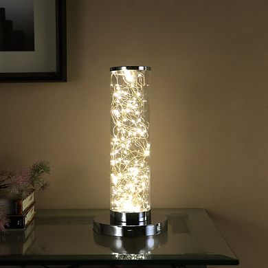 Flashbin Silver Chrome 13-in. Minari Integrated LED Column Floor Lamp