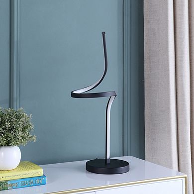 Flashbin Matte Black 22-in. Apollo Spiral Integrated LED Table Lamp