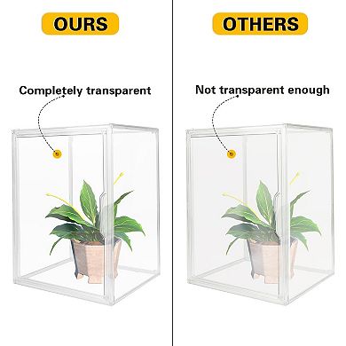 Plastic Storage Bins with Magnetic Lid: Dustproof, Ideal for Collectibles and Shoes(L, Count, 3)