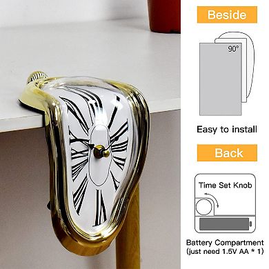 Dalí Inspired Melting Clock Decor: Artistic Gift for Home, Office, or Desk