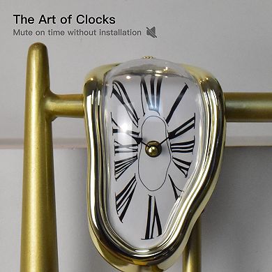 Dalí Inspired Melting Clock Decor: Artistic Gift for Home, Office, or Desk