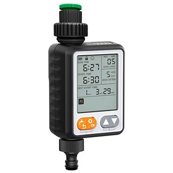 Programmable Irrigation Timer with Timed Watering, Rain Sensor, Child Lock, LCD Display, Waterproof