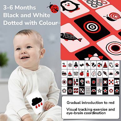 QUOKKA 60 High Contrast Baby Flash Cards 36 Months - Black & White Toddler Flashcards