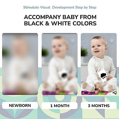 QUOKKA 60 High Contrast Baby Flash Cards 36 Months - Black & White Toddler Flashcards