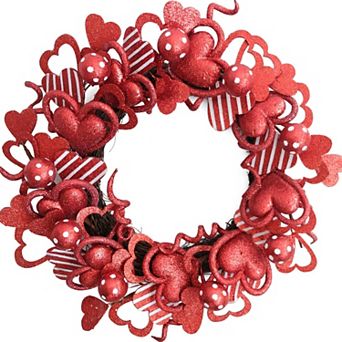 Red Glitter Heart Wreath for Valentine's Day: Perfect for Front Doors, Weddings, and Home Decor