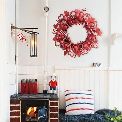 Red Glitter Heart Wreath for Valentine's Day: Perfect for Front Doors, Weddings, and Home Decor