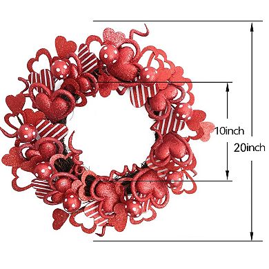 Red Glitter Heart Wreath for Valentine's Day: Perfect for Front Doors, Weddings, and Home Decor