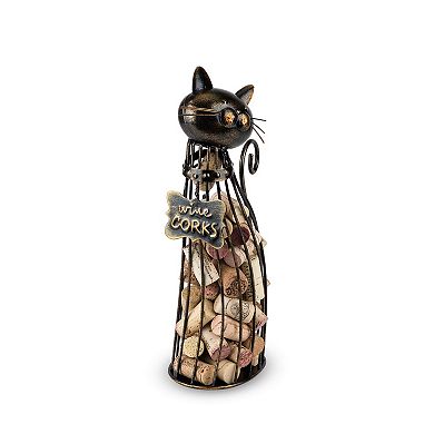 Rustic Cat Cork Holder: Decorative Wine Cork Storage, Holds 50 Corks