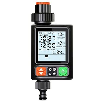 Programmable Irrigation Timer with Timed Watering, Rain Sensor, Screen Lock, Backlight Screen
