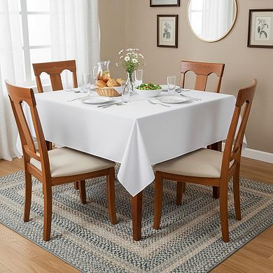 White Square Tablecloths 54x54 Inch, 2 Pack - Fabric Table Cloth for Square or Round Tables