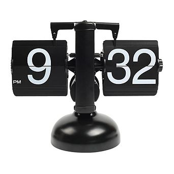Retro Flip Desk Clock: Large Numbers, AM/PM Indicator, Classic Design, Home/Office Decor