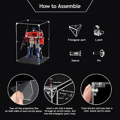 Self-Assemble Acrylic Display Case for Collectibles: 14x14x14" - Modern Design