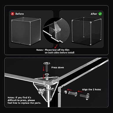 Self-Assemble Acrylic Display Case for Collectibles: 14x14x14" - Modern Design