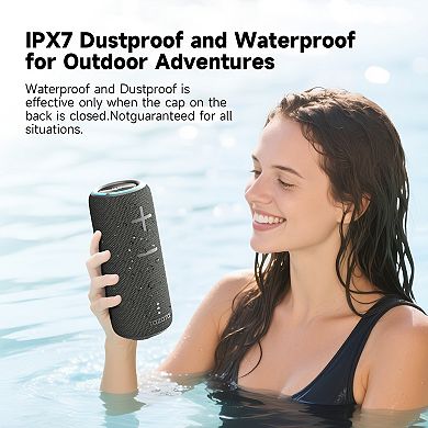 Portable Bluetooth Speaker with TF, 360° Surround Sound, 8h Playtime, Dustproof&Waterproof&Wireless