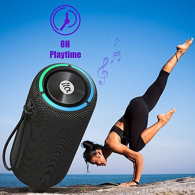 Portable Bluetooth Speaker with TF, 360° Surround Sound, 8h Playtime, Dustproof&Waterproof&Wireless