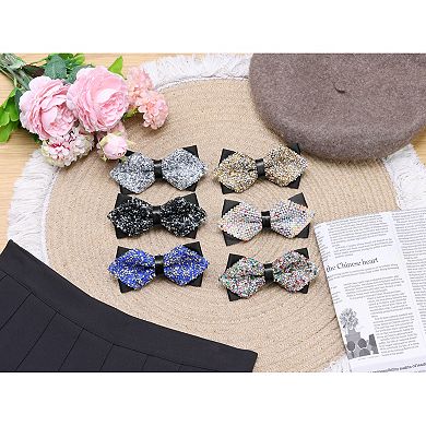 Men's Rhinestone Pre-tied Adjustable Bow Ties Sparkle Sequin Bow Tie for Wedding Party