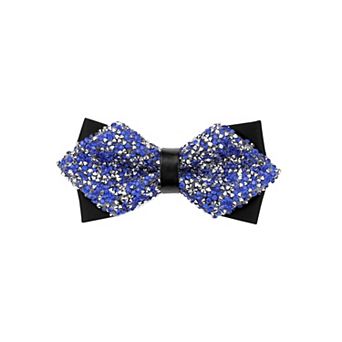 Men's Rhinestone Pre-tied Adjustable Bow Ties Sparkle Sequin Bow Tie for Wedding Party