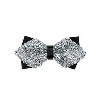 Men's Rhinestone Pre-tied Adjustable Bow Ties Sparkle Sequin Bow Tie for Wedding Party