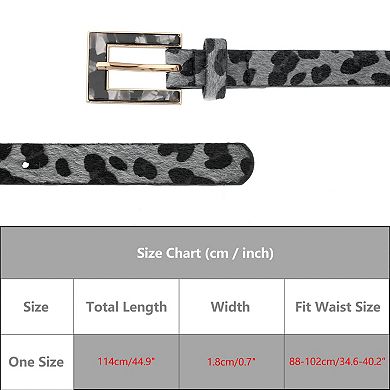 Women's Leopard Printed Belts Faux Leather Fur Waistband for Jeans Pants