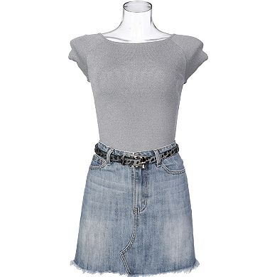 Women's Leopard Printed Belts Faux Leather Fur Waistband for Jeans Pants