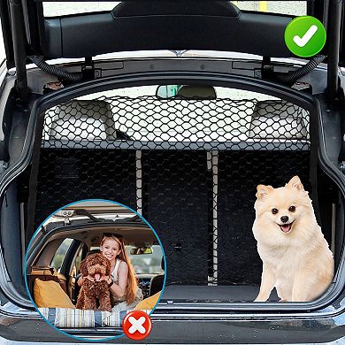 Dog Car Net Barrier, with Hook, Pet Barrier Car Net, Mesh Dog Car Net Barrier