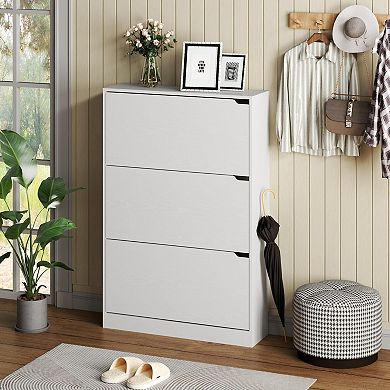 3-Drawer Shoe Cabinet: Space-saving, Adjustable, Easy Clean