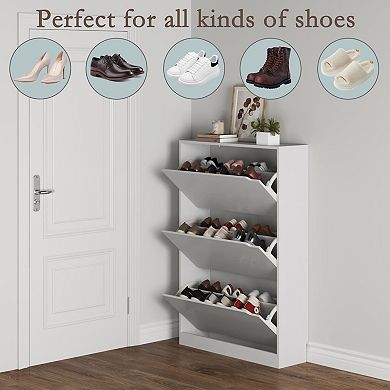3-Drawer Shoe Cabinet: Space-saving, Adjustable, Easy Clean