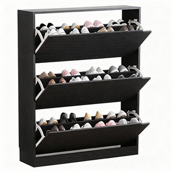 3-Drawer Shoe Cabinet: Space-saving, Adjustable, Easy Clean