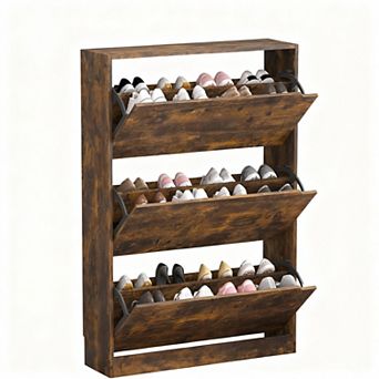 3-Drawer Shoe Cabinet: Space-saving, Adjustable, Easy Clean