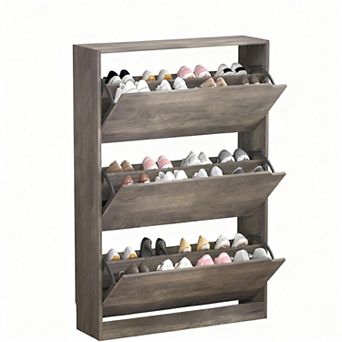 3-Drawer Shoe Cabinet: Space-saving, Adjustable, Easy Clean