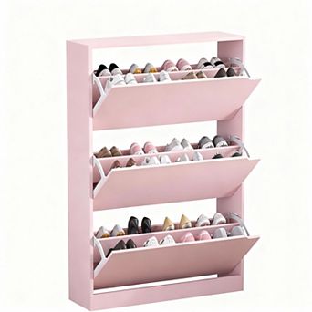 3-Drawer Shoe Cabinet: Space-saving, Adjustable, Easy Clean