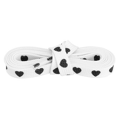 Women's Heart Printed Colored Shoelaces Flat Strings for Sneakers 47.2"