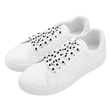 Women's Heart Printed Colored Shoelaces Flat Strings for Sneakers 47.2"