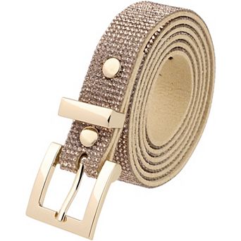 Women's Rhinestone Belts Bling Shiny Soft Waistband for Party Jeans Dresses