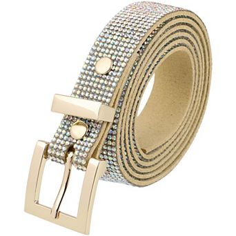 Women's Rhinestone Belts Bling Shiny Soft Waistband for Party Jeans Dresses